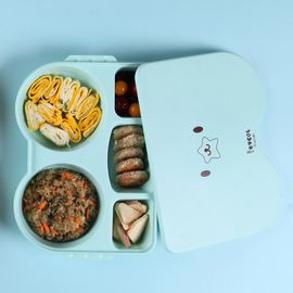 [I-BYEOL Friends] Lunch box Mint _ Baby Toddler Lunch box, Divided Lunch box, Microwave Dishwasher Safe, BPA Free _ Made in KOREA
